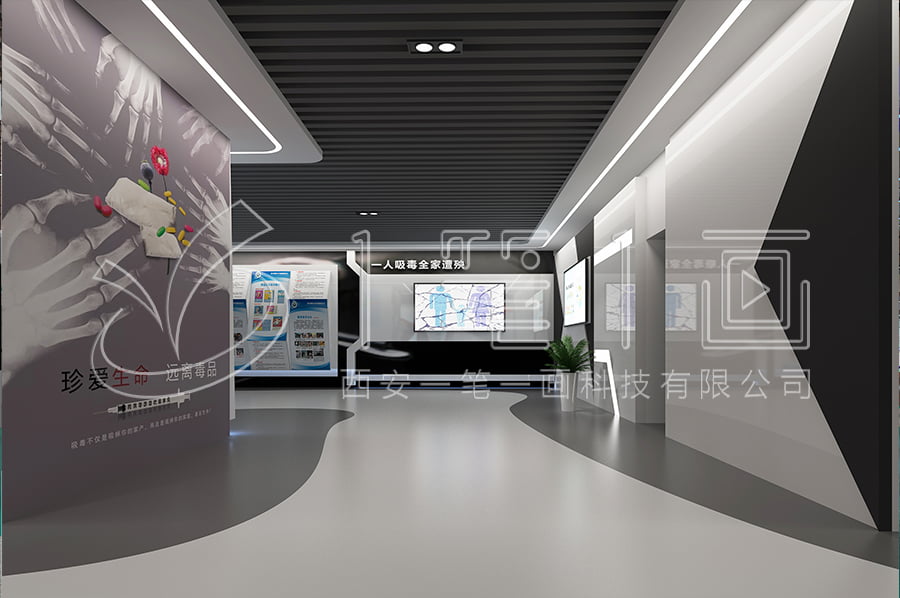 哈密禁毒教育基地建設(shè)-小學(xué)生禁毒教育展館建設(shè)方案-禁毒教育展館數(shù)字化設(shè)備-小學(xué)生禁毒教育展示館設(shè)計(jì)平面圖