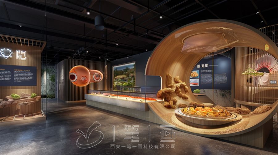 最新湘菜文化體驗館升級改造方案，多媒體商業(yè)技師學(xué)院湘菜文化體驗館展廳設(shè)計方案