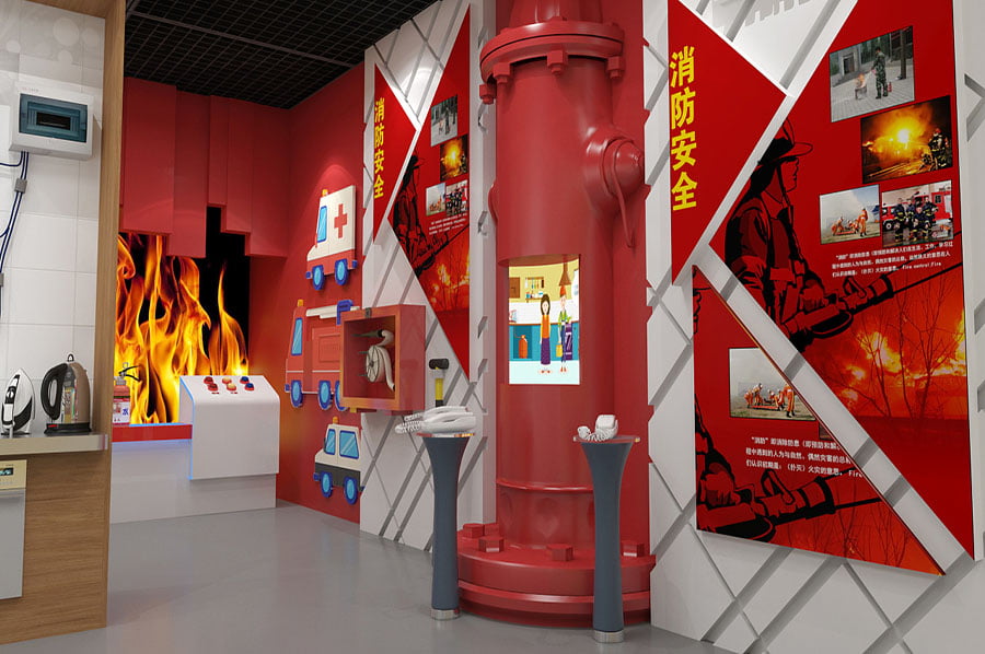 武漢市漢南區(qū)消防救援大隊煙熱教育體驗館,消防展廳設(shè)計,消防教育體驗館多媒體設(shè)備#