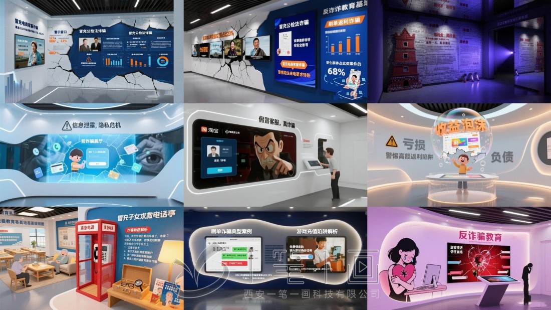 反詐展廳方案，預(yù)防電信詐騙展館