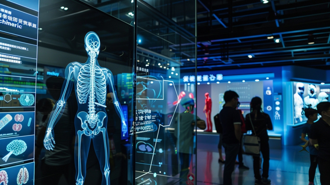 醫(yī)學(xué)高等?？茖W(xué)?？破战逃卦O(shè)計(jì)效果圖，多媒體校史館設(shè)計(jì)案例