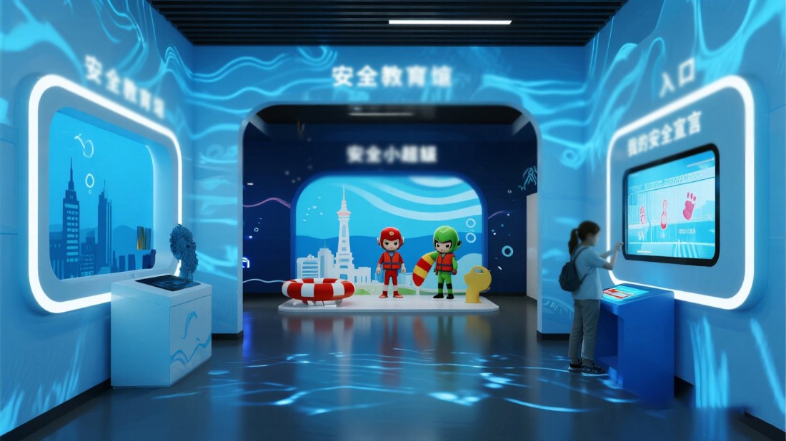 多媒體水上安全教育基地效果圖 多媒體展廳效果圖